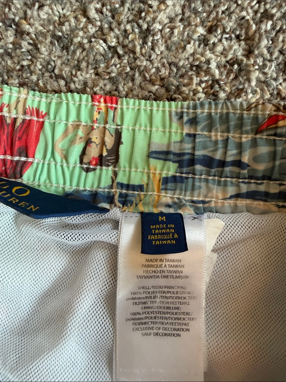 Polo by Ralph Lauren Mint Hawaiian Print Swim Shorts - Picture 4 of 7
